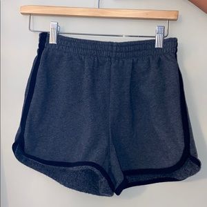 brandy melville dark grey black lining shorts